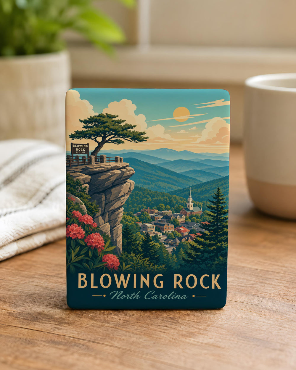 Blowing Rock North Carolina Fridge Magnet, Blue Ridge Mountains Souvenir, NC Travel Gift, Appalachian Mountain Town Keepsake