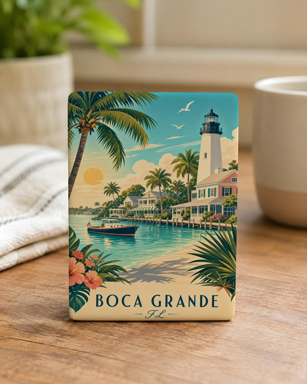 Boca Grande Florida Fridge Magnet, Boca Grande FL Souvenir Magnet, Gasparilla Island Travel Gift, Coastal Town Keepsake