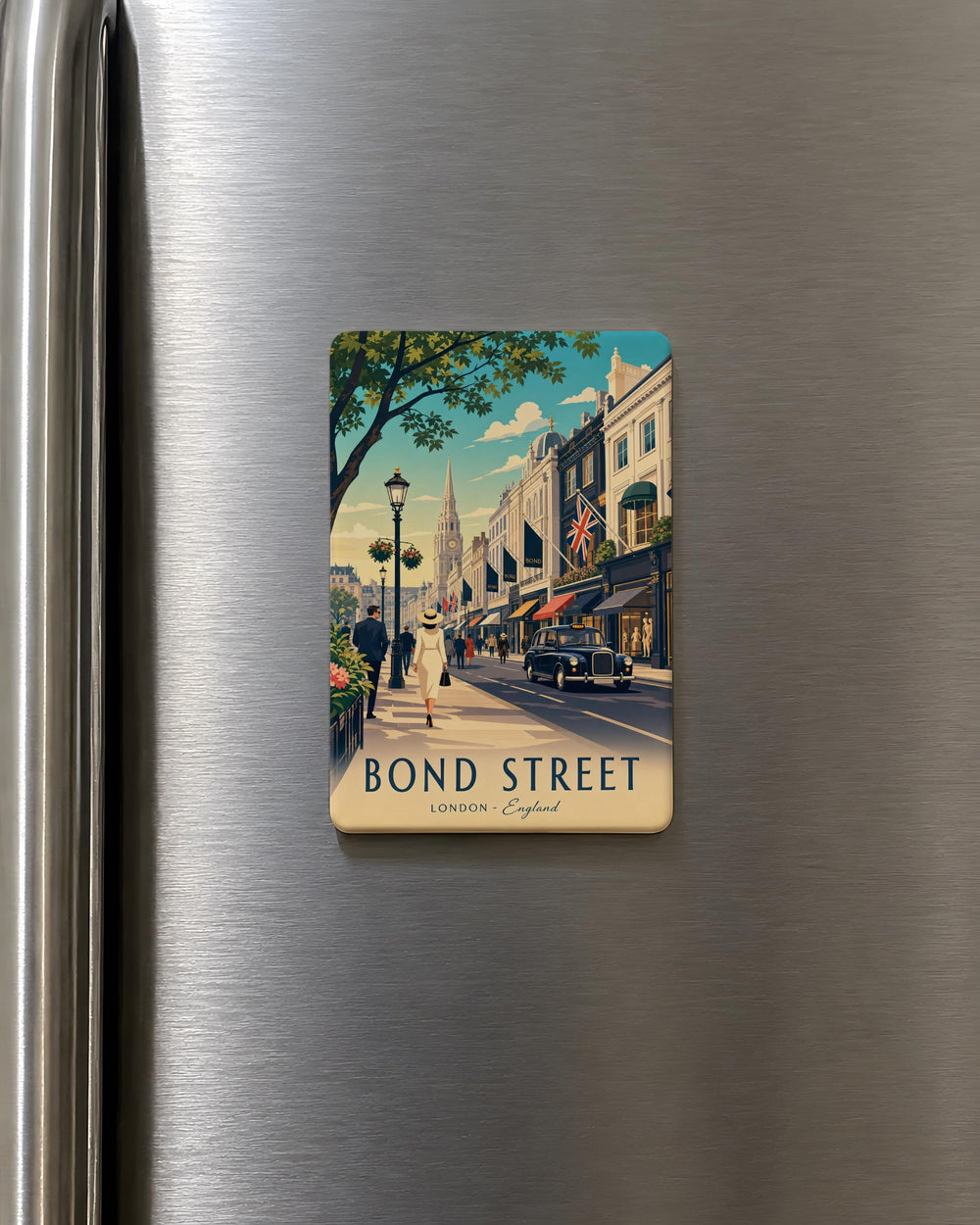 Bond Street Fridge Magnet, Bond Street London Souvenir Magnet, UK Travel Gift, City Landmark Keepsake Magnet