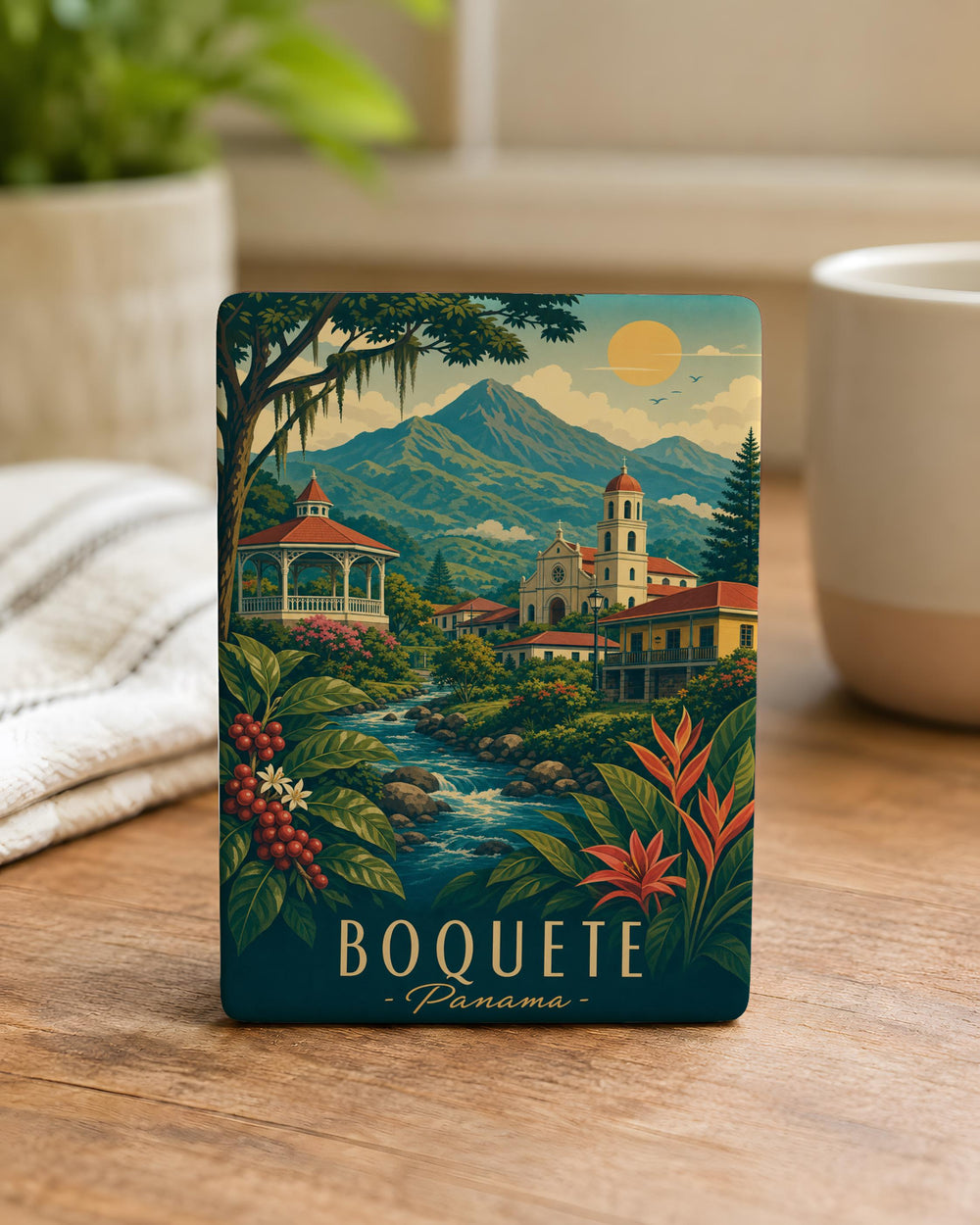 Boquete Panama Fridge Magnet, Boquete Souvenir Magnet, Panama Travel Gift, Boquete City Landmark Keepsake Magnet