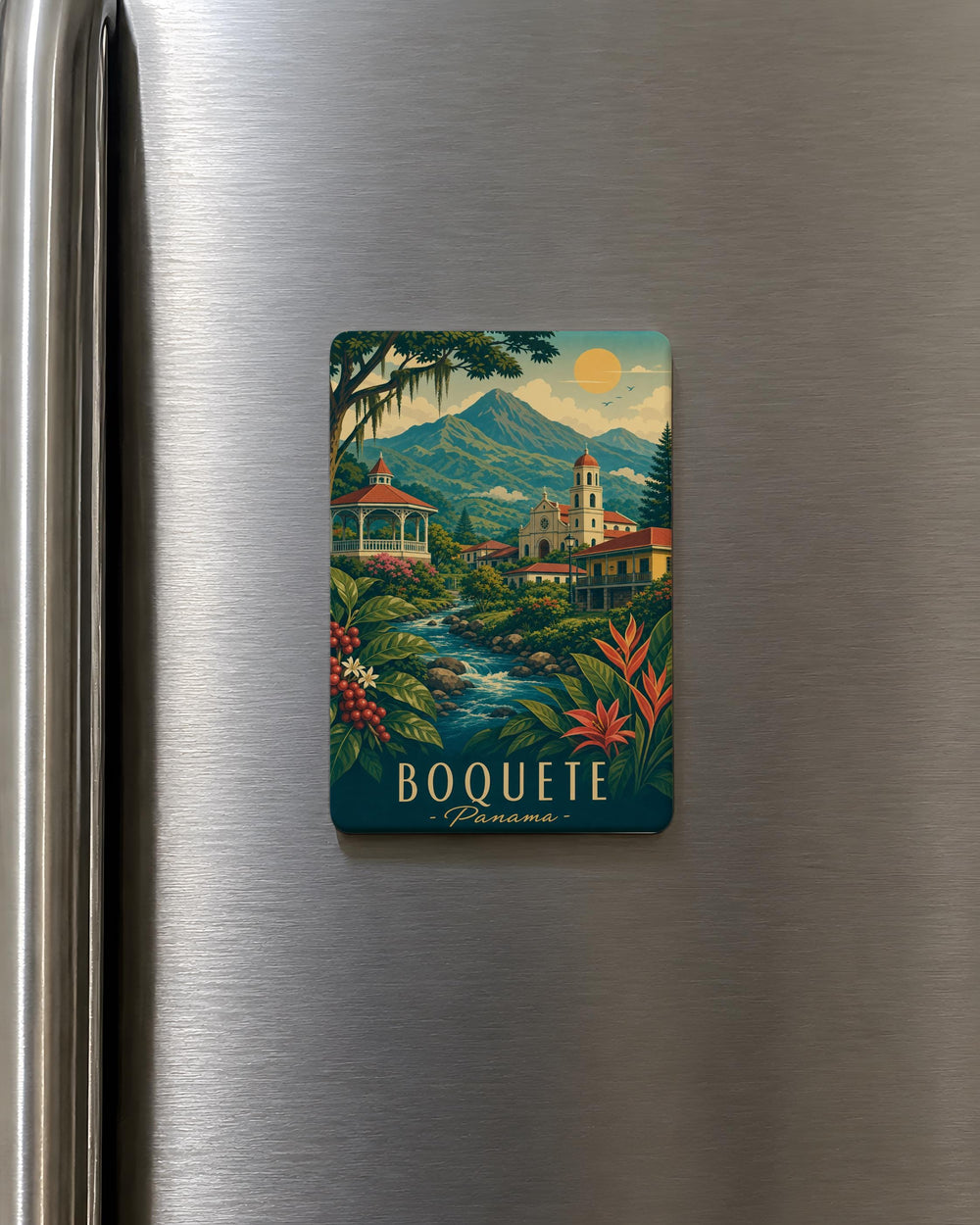 Boquete Panama Fridge Magnet, Boquete Souvenir Magnet, Panama Travel Gift, Boquete City Landmark Keepsake Magnet