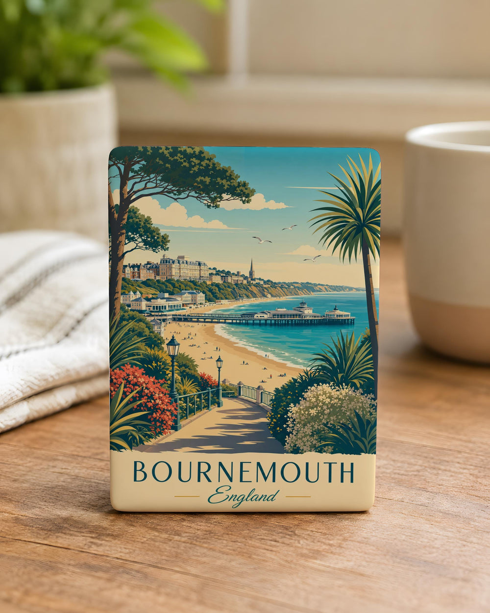 Bournemouth England Fridge Magnet, Bournemouth Souvenir Magnet, Dorset UK Travel Keepsake, Coastal Seaside Town Gift