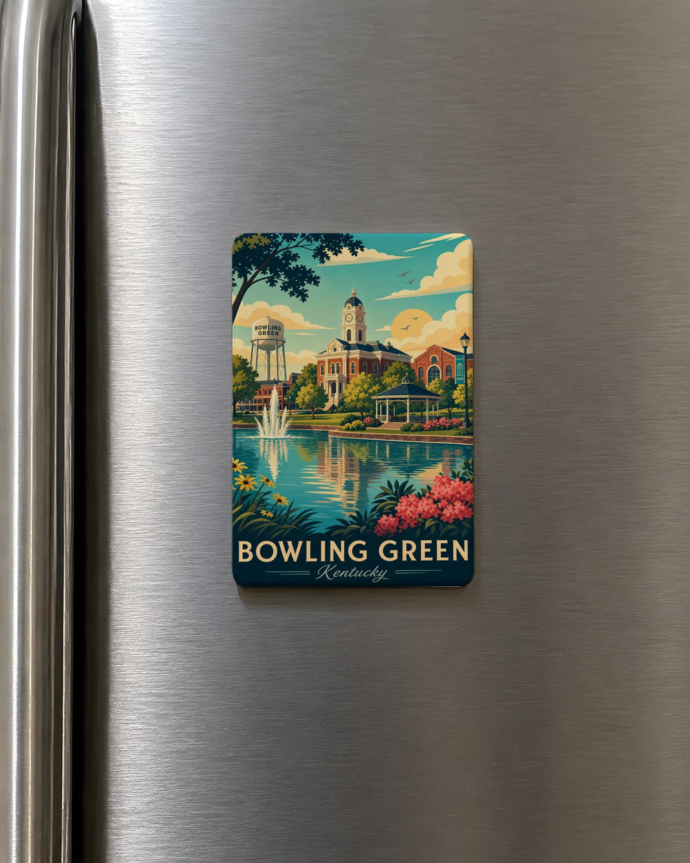 Bowling Green Kentucky Fridge Magnet, Bowling Green KY Souvenir Magnet, Kentucky Travel Gift, City Landmark Keepsake Magnet