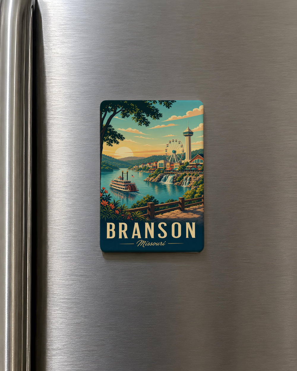 Branson Missouri Fridge Magnet, Branson MO Souvenir Magnet, Missouri Travel Gift, Branson Vacation Keepsake, Ozarks Magnet