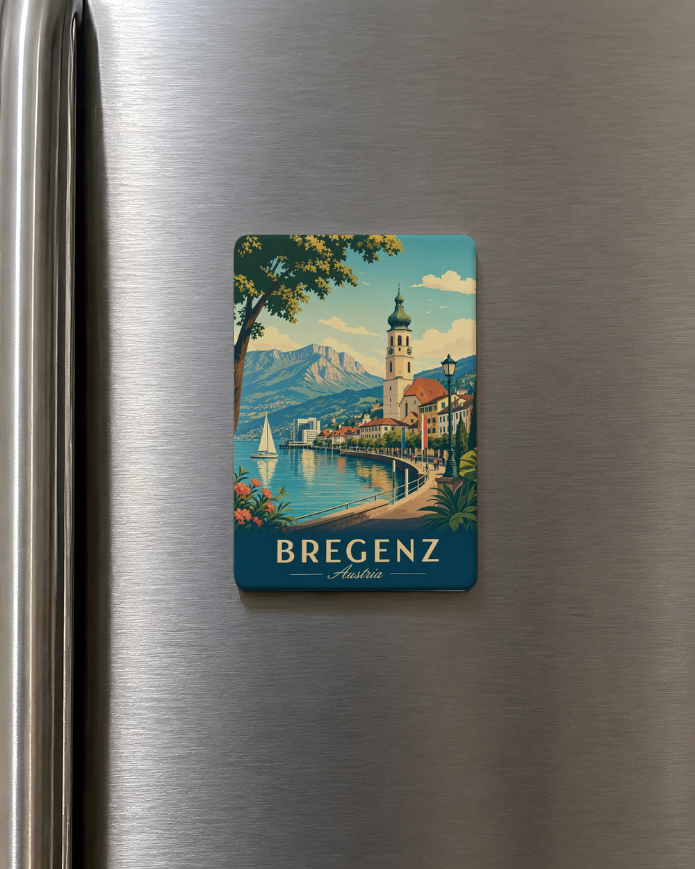 Bregenz Austria Fridge Magnet, Lake Constance Landmark Souvenir, Vorarlberg Travel Keepsake Magnet