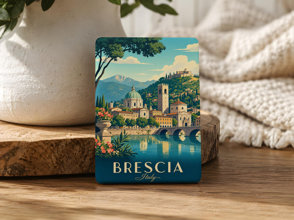 Brescia Italy Fridge Magnet, Brescia Travel Souvenir, Northern Italy City Landmark Magnet, Italian Vacation Keepsake Gift
