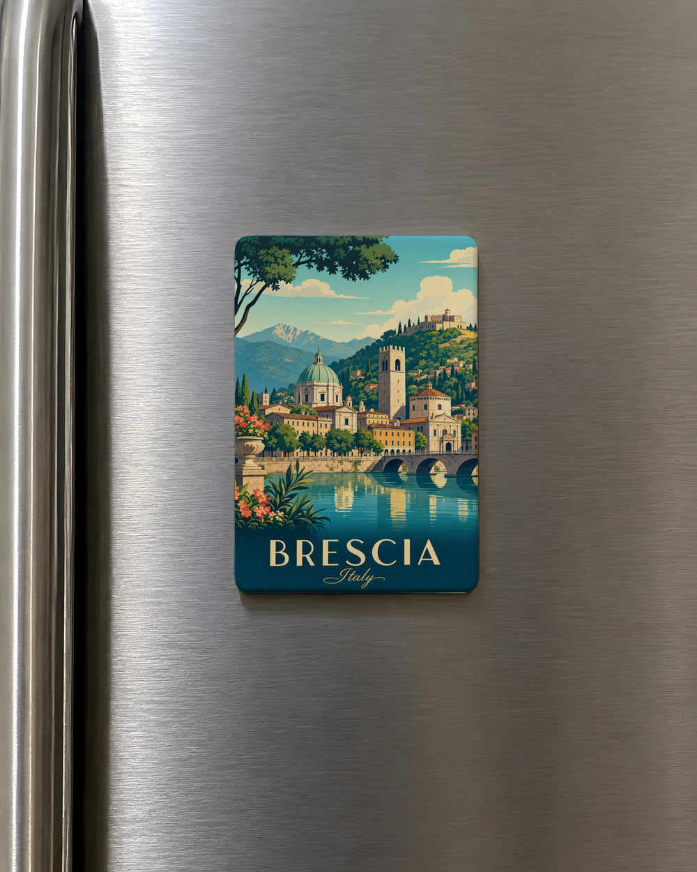 Brescia Italy Fridge Magnet, Brescia Travel Souvenir, Northern Italy City Landmark Magnet, Italian Vacation Keepsake Gift