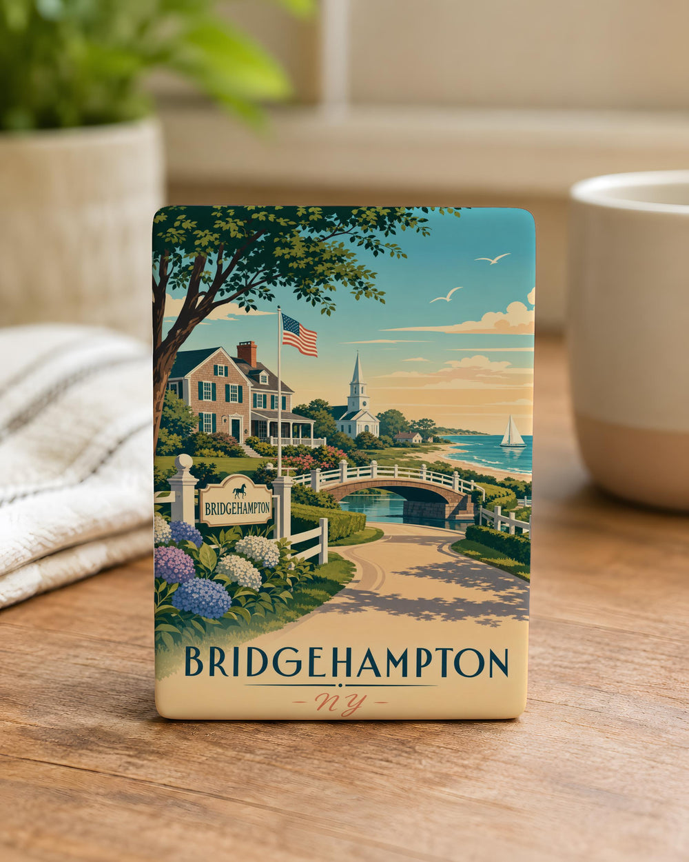 Bridgehampton NY Fridge Magnet, Bridgehampton New York Souvenir Magnet, Long Island Travel Keepsake Magnet
