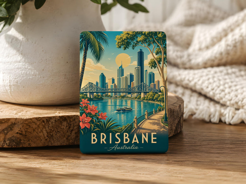 Brisbane Australia Fridge Magnet, Brisbane City Souvenir Magnet, Queensland Travel Gift, Australia Landmark Keepsake Magnet