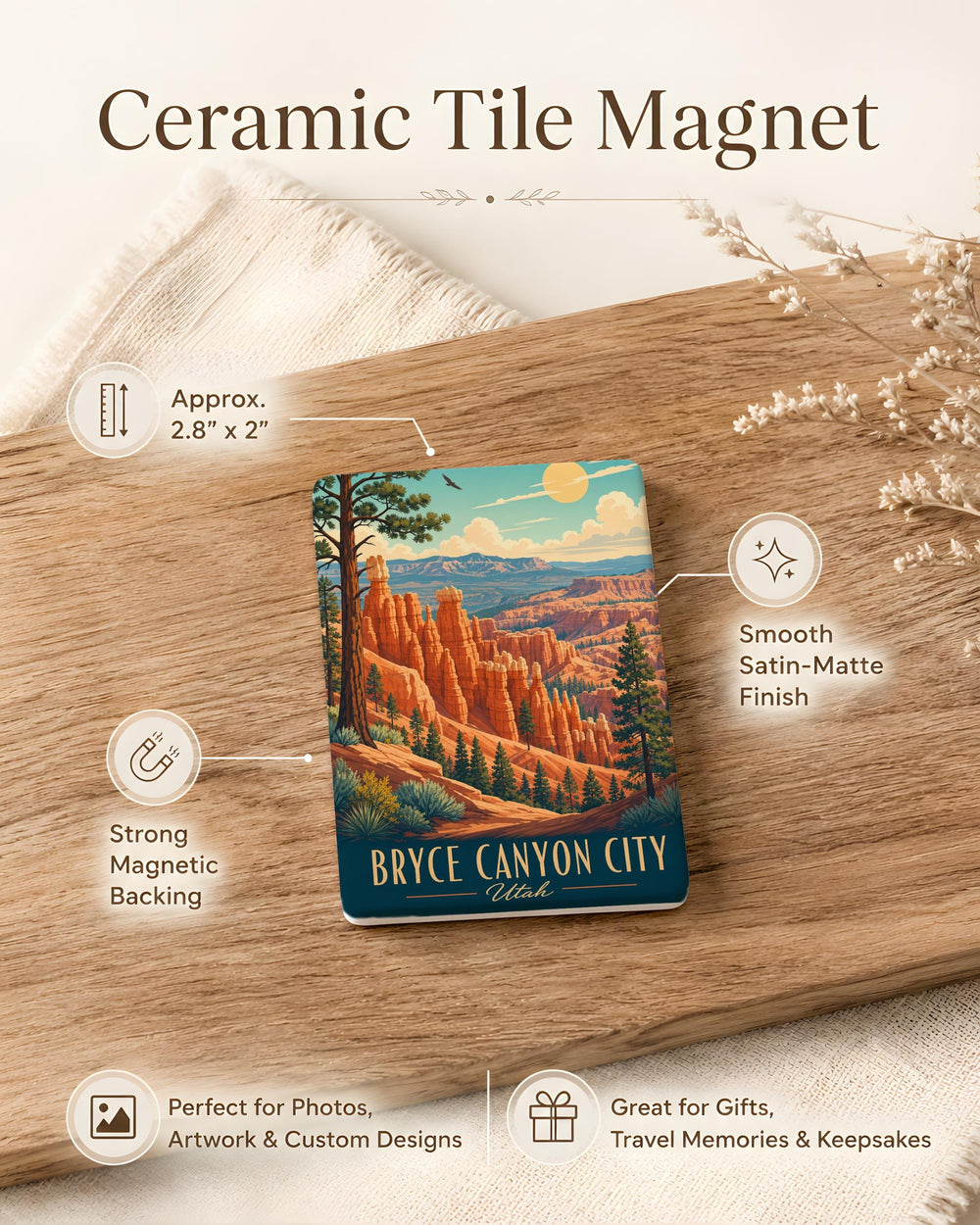Bryce Canyon City Utah Fridge Magnet, Bryce Canyon Souvenir Magnet, Utah Travel Gift, National Park Keepsake Magnet