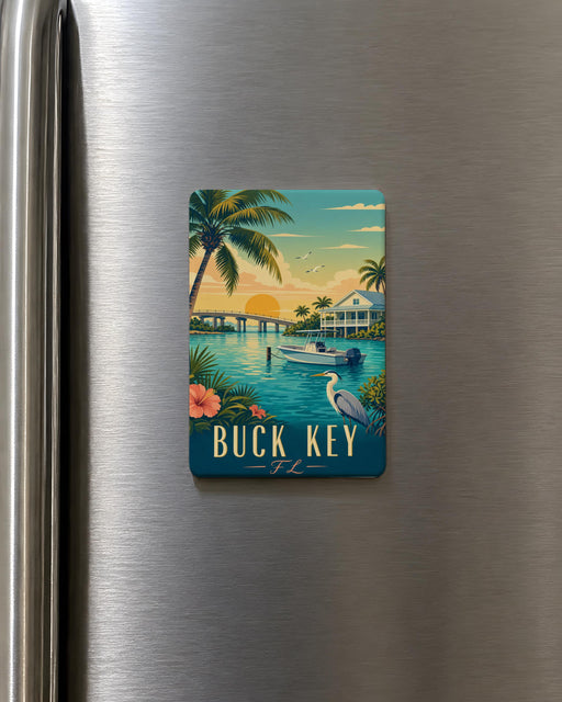 Buck Key Florida Fridge Magnet, Florida Keys Souvenir Magnet, Key West Travel Gift, Sunshine State Keepsake Magnet