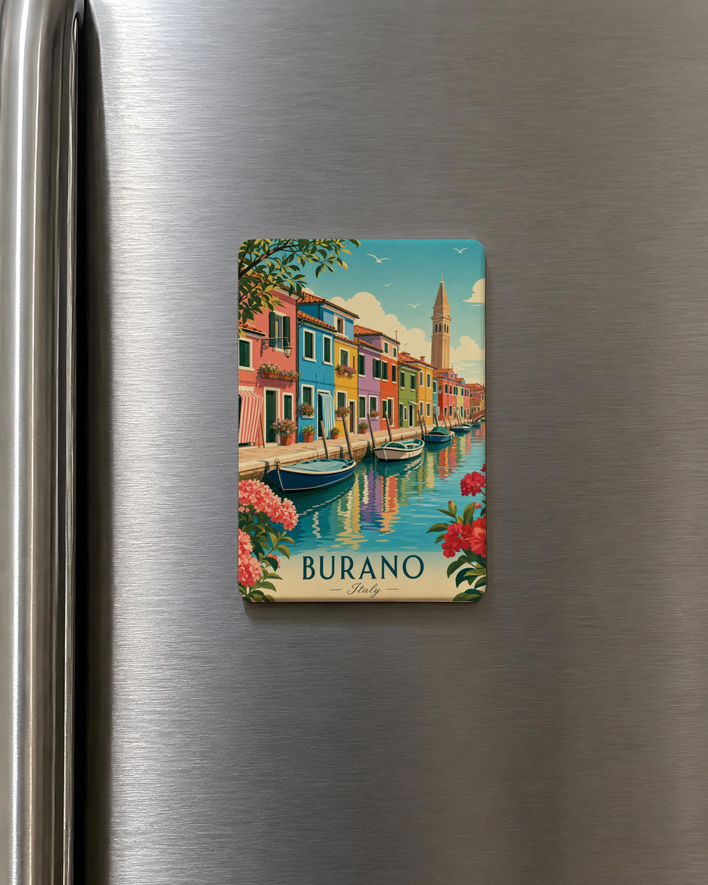Burano Italy Fridge Magnet, Burano Venice Souvenir, Italy Travel Gift, Burano Island Landmark Magnet, Venetian Island Decor