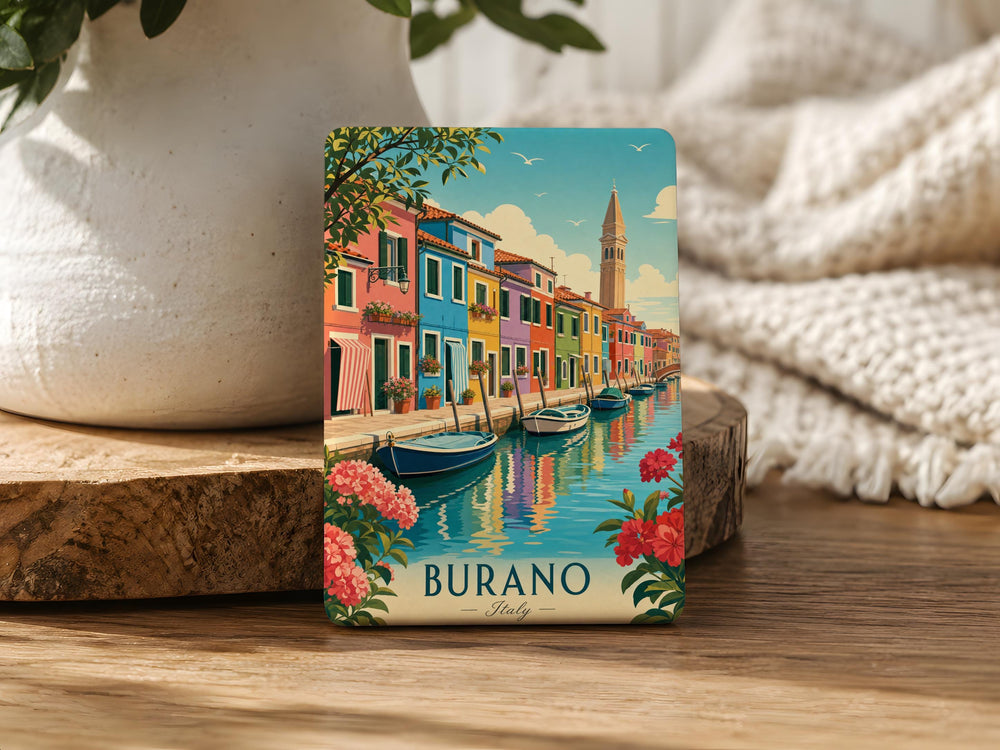 Burano Italy Fridge Magnet, Burano Venice Souvenir, Italy Travel Gift, Burano Island Landmark Magnet, Venetian Island Decor