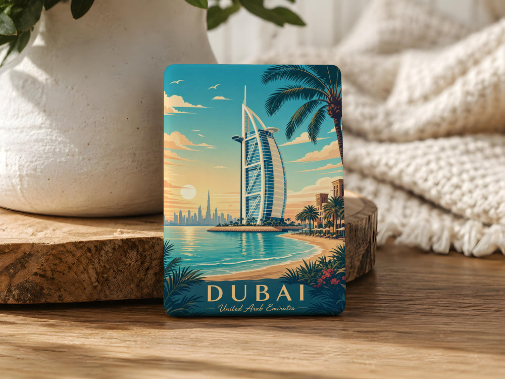 Burj Al Arab Hotel Fridge Magnet, Dubai Landmark Souvenir Magnet, United Arab Emirates Travel Gift, Iconic Luxury Hotel Magnet