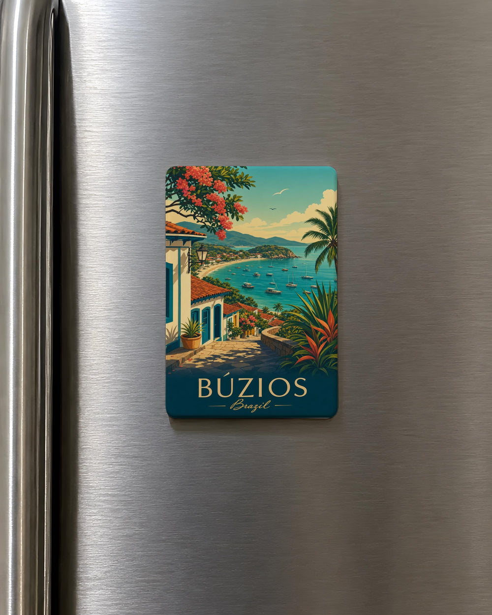 Búzios Brazil Fridge Magnet, Búzios Travel Souvenir Magnet, Brazil Vacation Keepsake, Rio de Janeiro State Gift Magnet