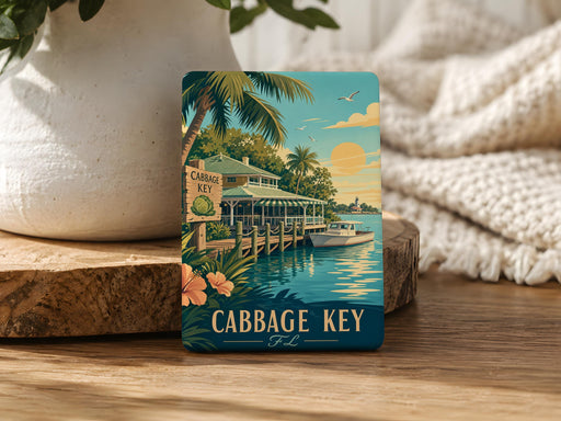 Cabbage Key FL Fridge Magnet, Florida Island Souvenir Magnet, Coastal Travel Keepsake, Cabbage Key Gift