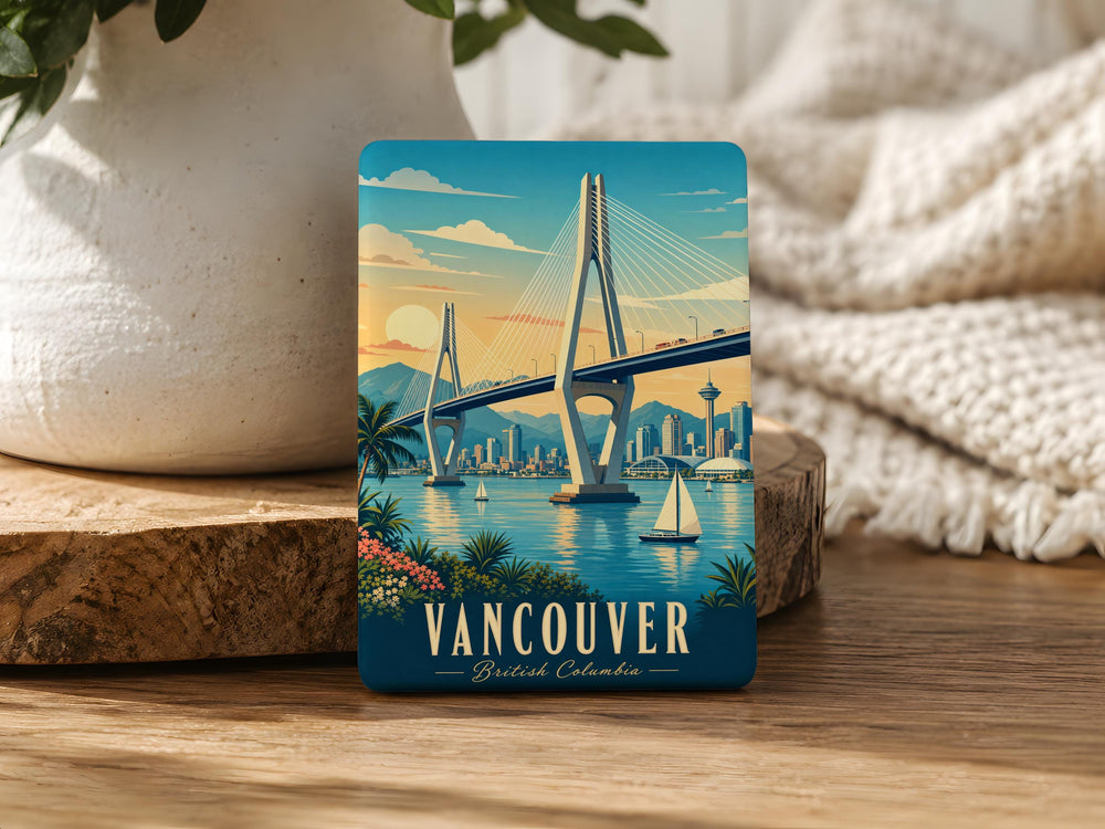 Cable-Stayed Bridge Fridge Magnet, Modern Suspension Bridge Landmark Magnet, Bridge Lover Gift, Architecture Travel Souvenir Magnet