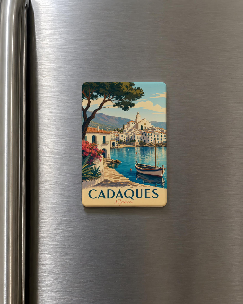 Cadaques Spain Fridge Magnet, Cadaqués Coastal Town Souvenir Magnet, Catalonia Travel Gift, Mediterranean Seaside Keepsake