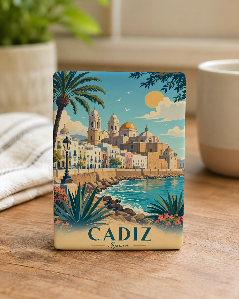 Cadiz Spain Fridge Magnet, Cadiz Souvenir Magnet, Andalucia Travel Gift, Spanish Coastal City Keepsake, Vacation Memory Magnet