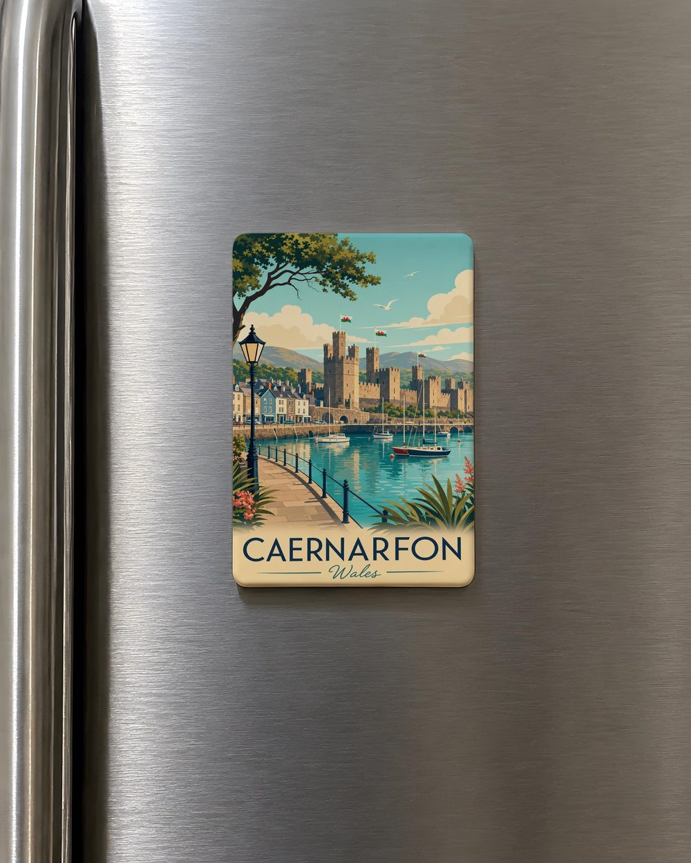 Caernarfon Wales Fridge Magnet, Caernarfon Castle Souvenir Magnet, Welsh Travel Gift, North Wales Keepsake Magnet
