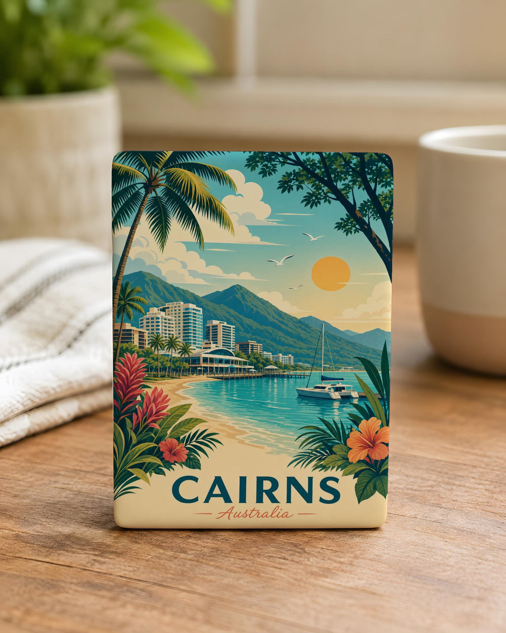 Cairns Australia Fridge Magnet, Cairns Souvenir Magnet, Tropical Queensland Travel Gift, Australia Vacation Keepsake Magnet