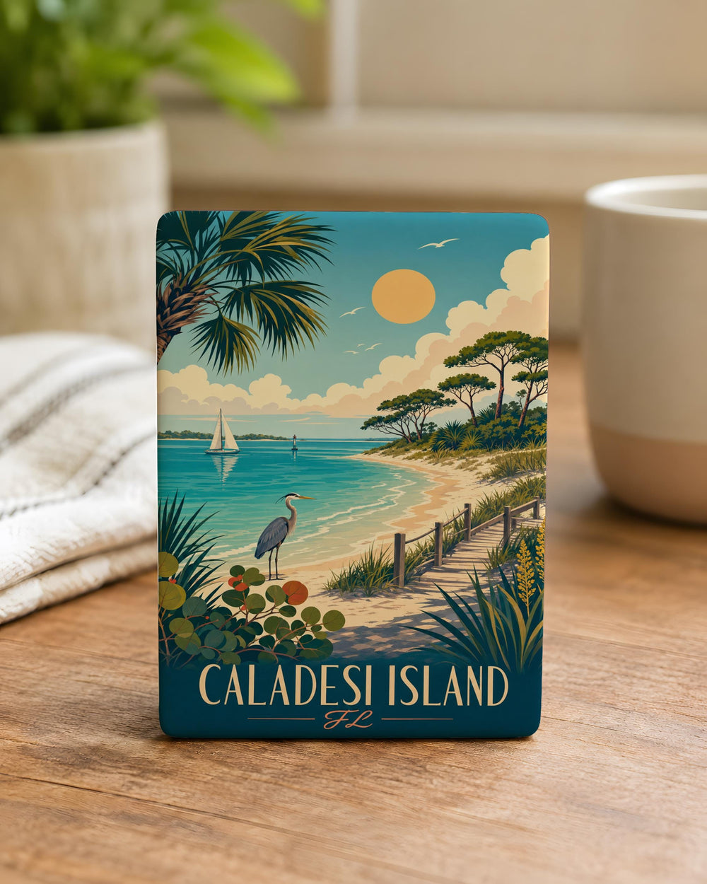 Caladesi Island Florida Fridge Magnet, Caladesi Island FL Souvenir Magnet, Beach Island Travel Keepsake Magnet