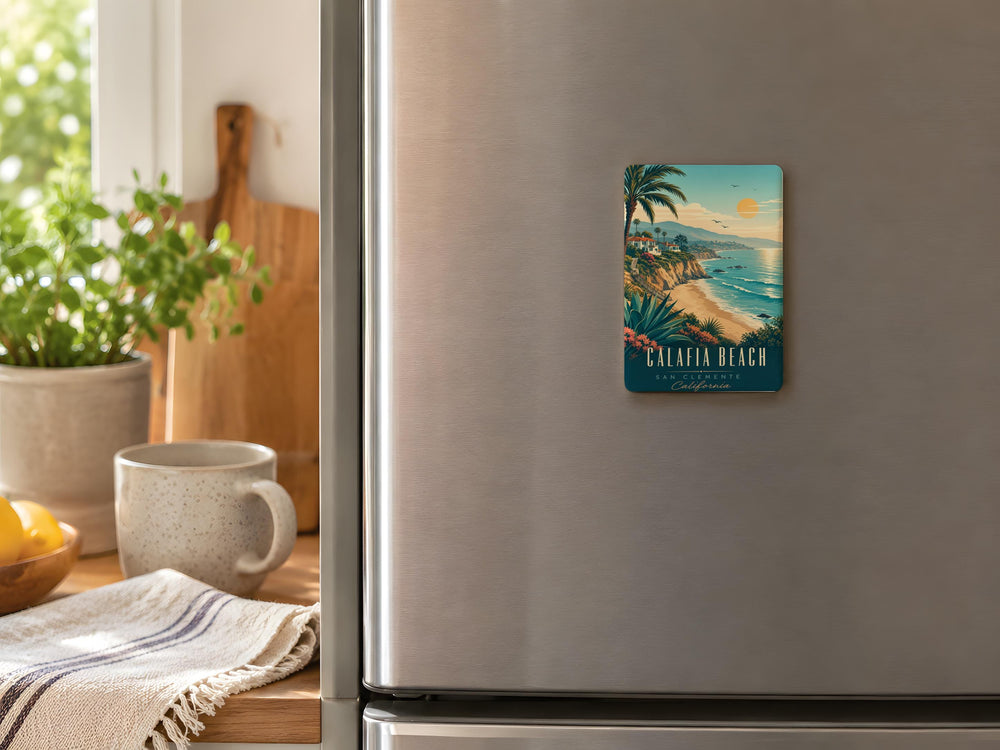 Calafia Beach Fridge Magnet, California Coastal Beach Souvenir Magnet, Oceanside Shoreline Travel Keepsake Magnet