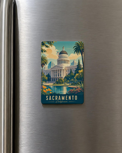 California State Capitol Fridge Magnet, Sacramento California Landmark Souvenir Magnet, Capitol Building Travel Gift Magnet
