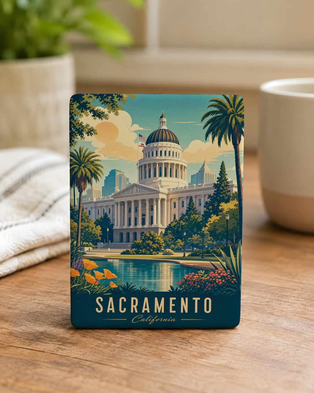California State Capitol Fridge Magnet, Sacramento California Landmark Souvenir Magnet, Capitol Building Travel Gift Magnet
