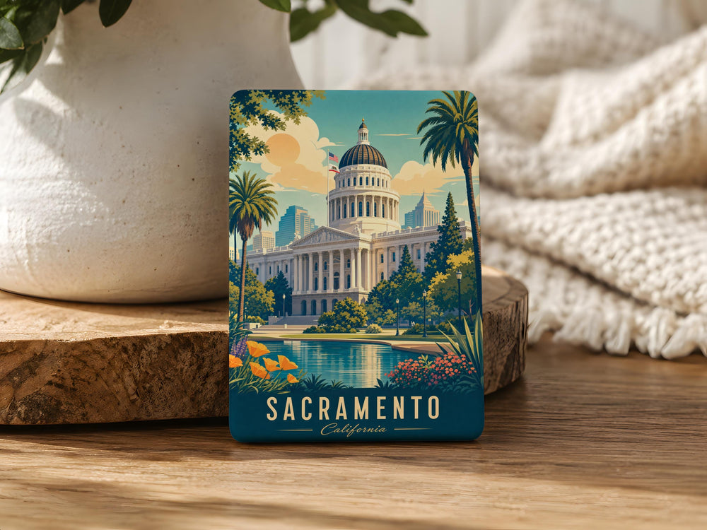 California State Capitol Fridge Magnet, Sacramento California Landmark Souvenir Magnet, Capitol Building Travel Gift Magnet