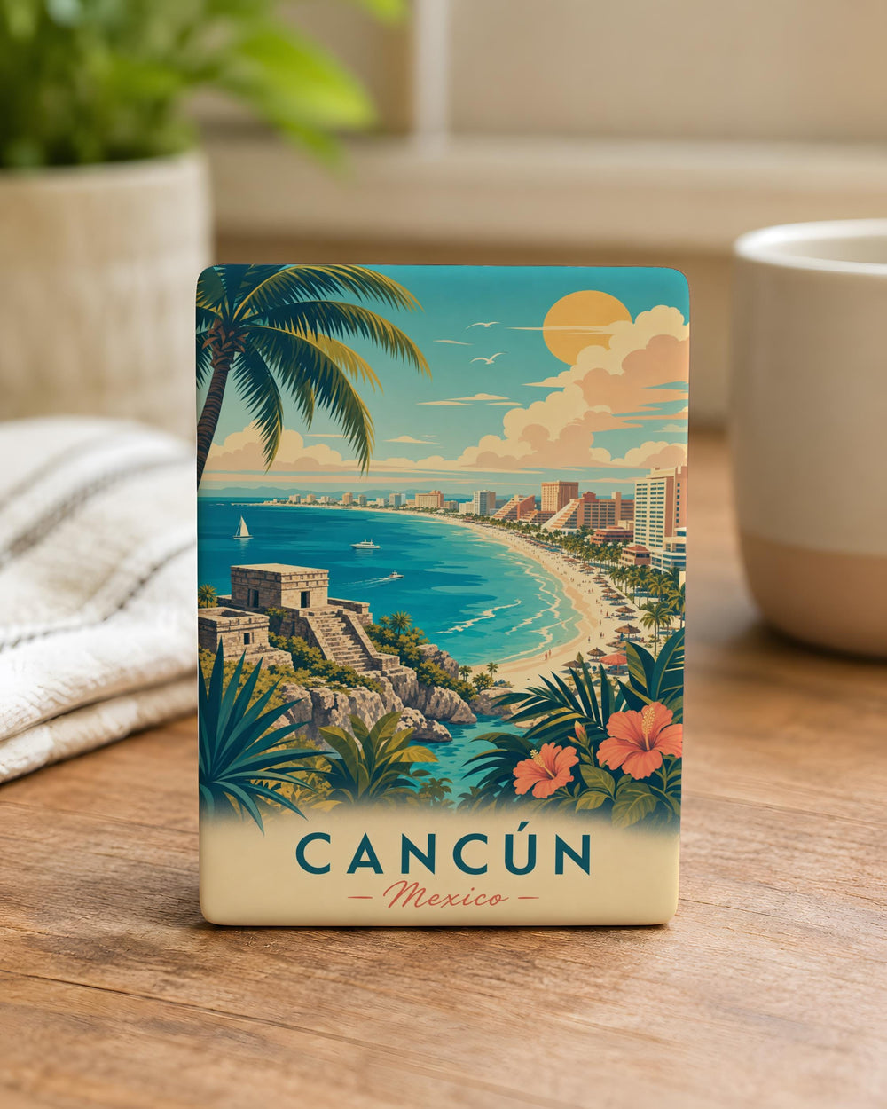 Cancun Mexico Fridge Magnet, Cancun Souvenir Magnet, Mexico Travel Gift, Cancun Vacation Keepsake, Mexico Trip Memory Magnet