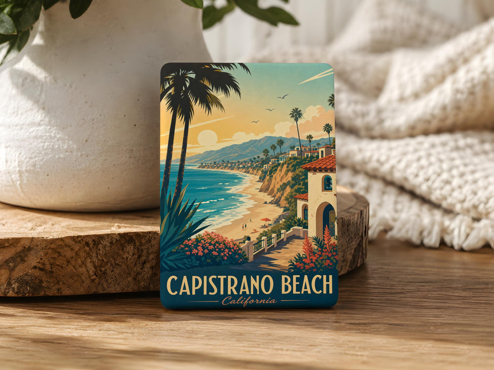 Capistrano Beach Fridge Magnet, California Coastal Town Souvenir, Beach Vacation Keepsake, Surf and Sand Gift