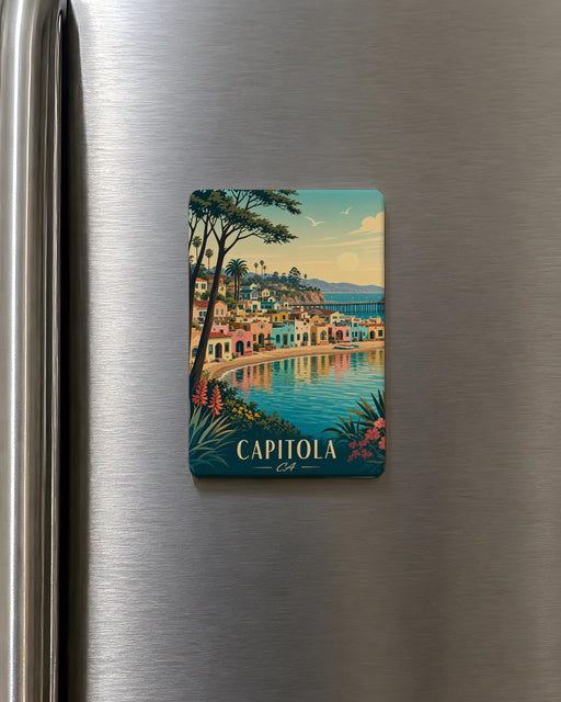 Capitola CA Fridge Magnet, Capitola Village Beach Boardwalk Souvenir, California Coastal Travel Gift, Santa Cruz County Magnet