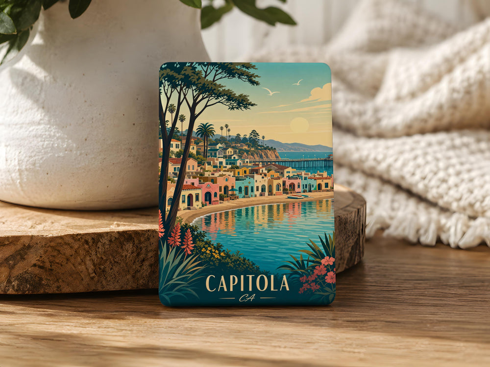 Capitola CA Fridge Magnet, Capitola Village Beach Boardwalk Souvenir, California Coastal Travel Gift, Santa Cruz County Magnet