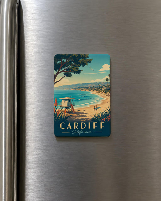 Cardiff State Beach Fridge Magnet, Cardiff-by-the-Sea California Coastal Beach Souvenir Magnet, San Diego Surf Beach Magnet