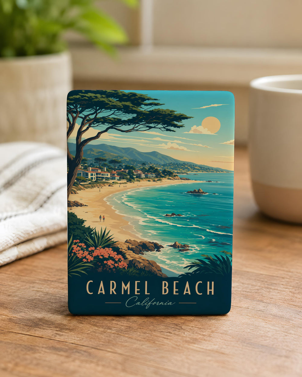 Carmel Beach Fridge Magnet, Carmel-by-the-Sea California Coastal Beach Souvenir Magnet, Ocean Shoreline Travel Gift