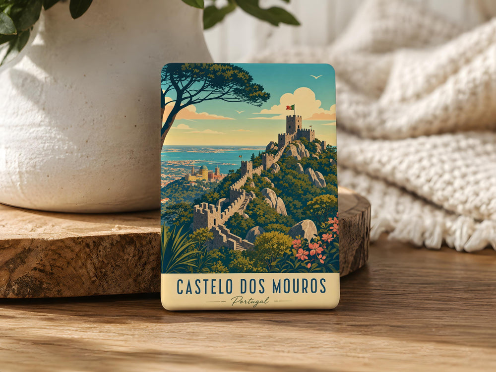 Castelo dos Mouros Fridge Magnet, Sintra Portugal Castle Souvenir Magnet, Moorish Castle Landmark Travel Keepsake Magnet