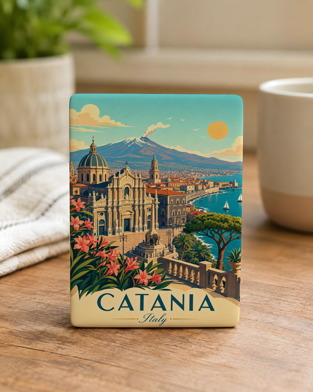 Catania Italy Fridge Magnet, Sicily Souvenir Magnet, Catania Travel Gift, Italian City Landmark Magnet, Vacation Keepsake