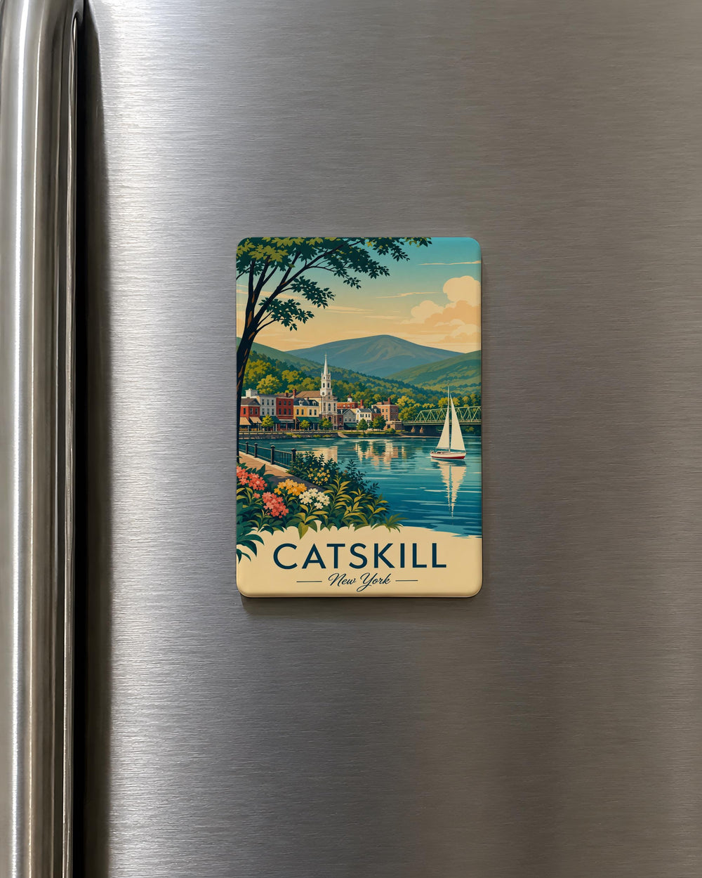 Catskill NY Fridge Magnet, Catskills New York Souvenir Magnet, Catskill Mountains Travel Gift, Upstate NY Keepsake Magnet