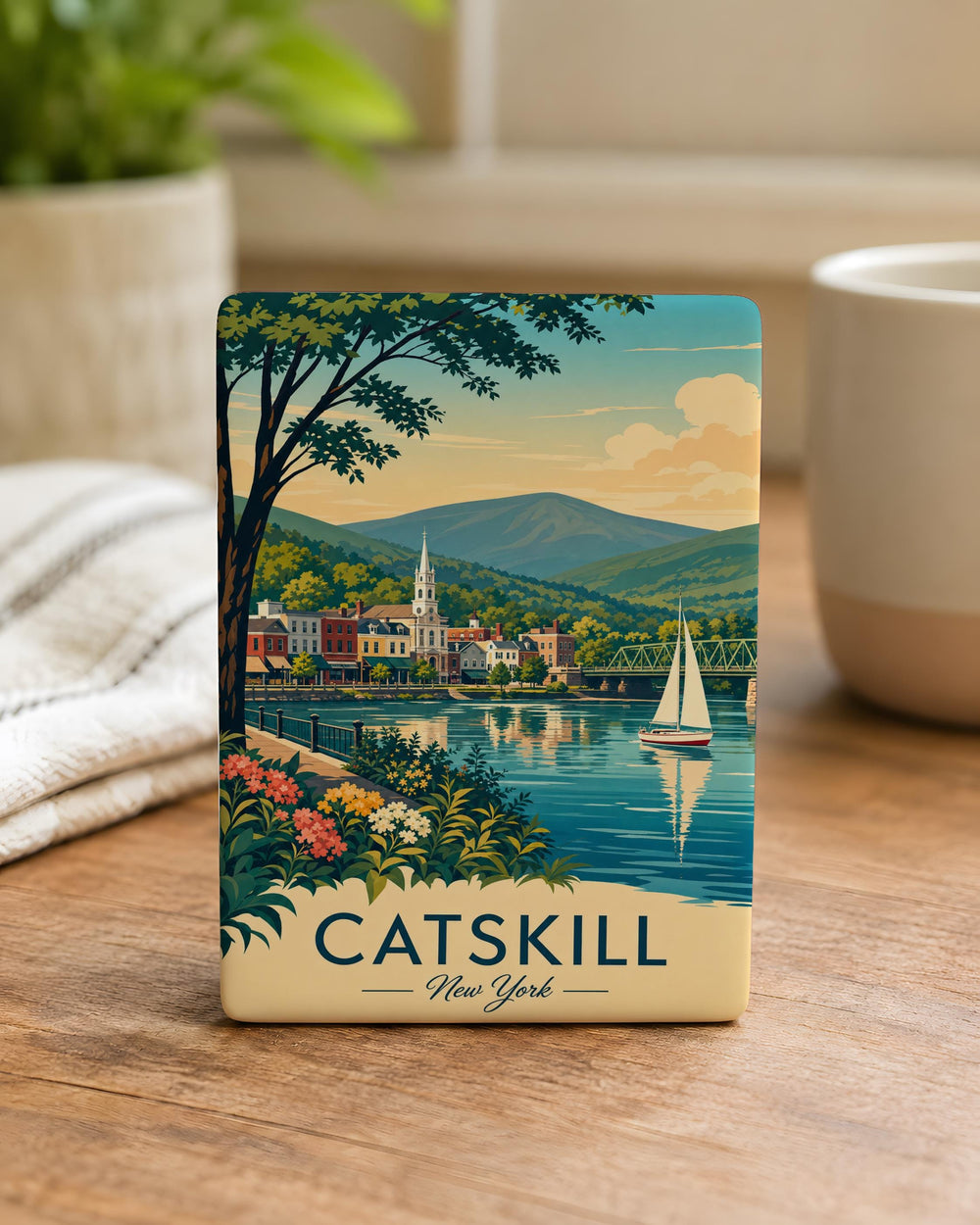 Catskill NY Fridge Magnet, Catskills New York Souvenir Magnet, Catskill Mountains Travel Gift, Upstate NY Keepsake Magnet
