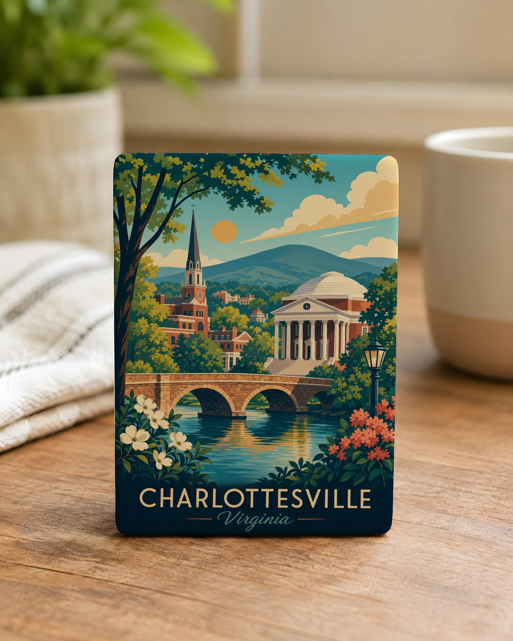 Charlottesville Virginia Fridge Magnet, Charlottesville VA Souvenir Magnet, University of Virginia Grounds Travel Keepsake