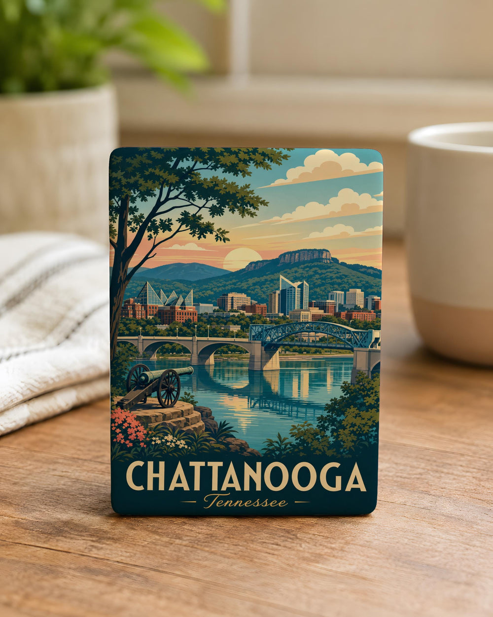 Chattanooga Tennessee Fridge Magnet, Chattanooga Souvenir Magnet, Tennessee Travel Gift, Chattanooga Landmark Keepsake Magnet