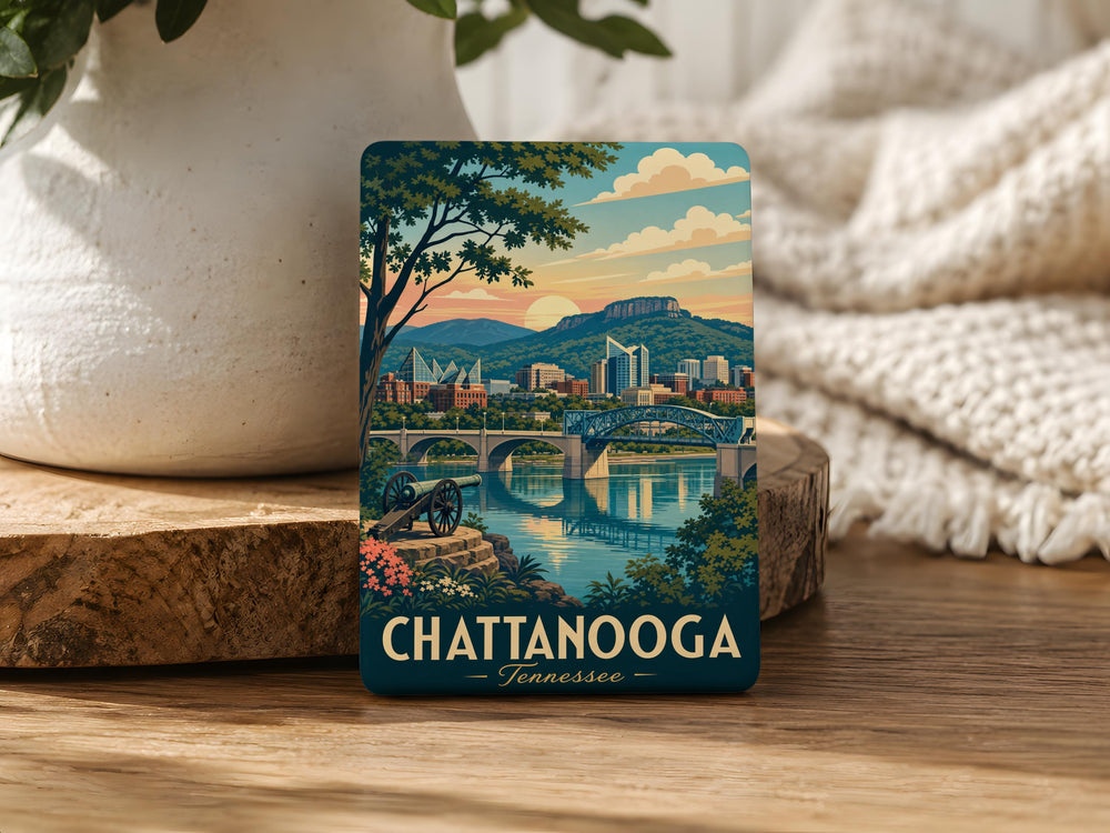 Chattanooga Tennessee Fridge Magnet, Chattanooga Souvenir Magnet, Tennessee Travel Gift, Chattanooga Landmark Keepsake Magnet
