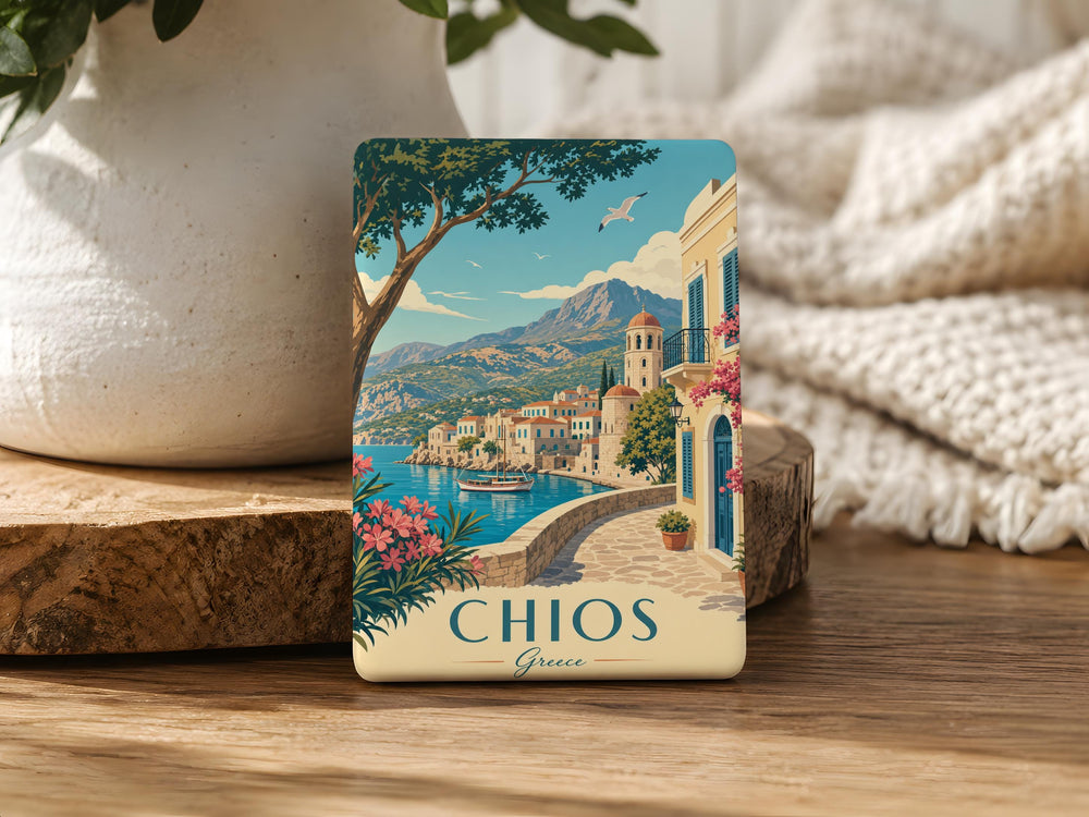 Chios Greece Fridge Magnet, Chios Island Souvenir Magnet, Greek Island Travel Keepsake, Aegean Sea Vacation Gift