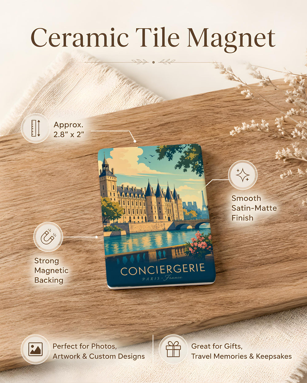 Conciergerie Fridge Magnet, Paris Landmark Souvenir Magnet, Historic French Architecture Kitchen Magnet, Travel Gift Magnet