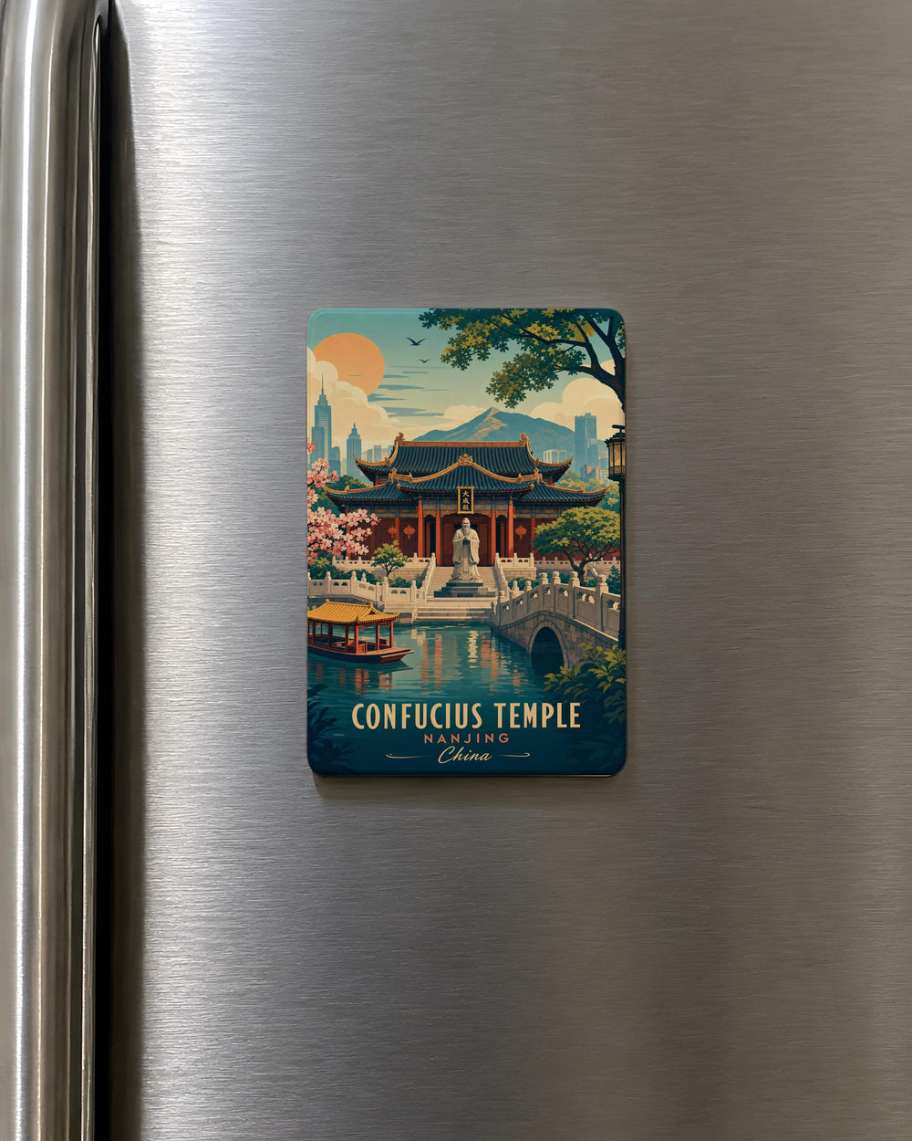 Confucius Temple Fridge Magnet, Ancient Chinese Temple Landmark Souvenir, Travel Keepsake Magnet, Temple Architecture Decor Magnet