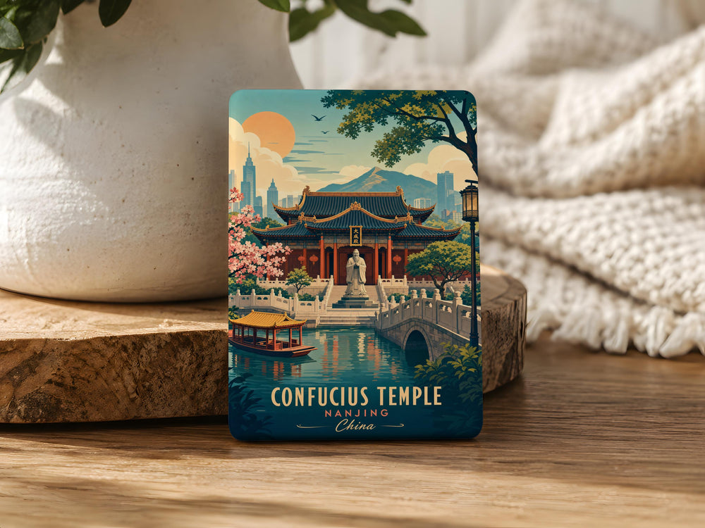 Confucius Temple Fridge Magnet, Ancient Chinese Temple Landmark Souvenir, Travel Keepsake Magnet, Temple Architecture Decor Magnet