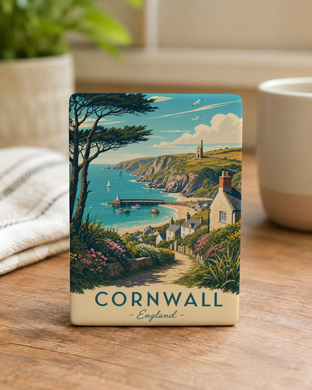 Cornwall England Fridge Magnet, Cornwall Souvenir Magnet, Cornwall Travel Gift, England Vacation Keepsake, Cornwall Landmark Magnet