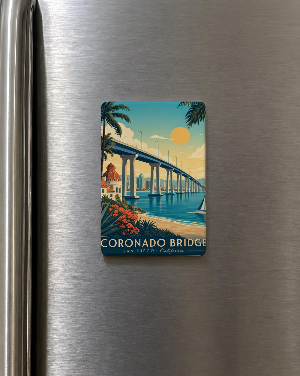 Coronado Bridge Fridge Magnet, San Diego California Landmark Souvenir, Coastal Travel Gift, Bay Bridge Keepsake