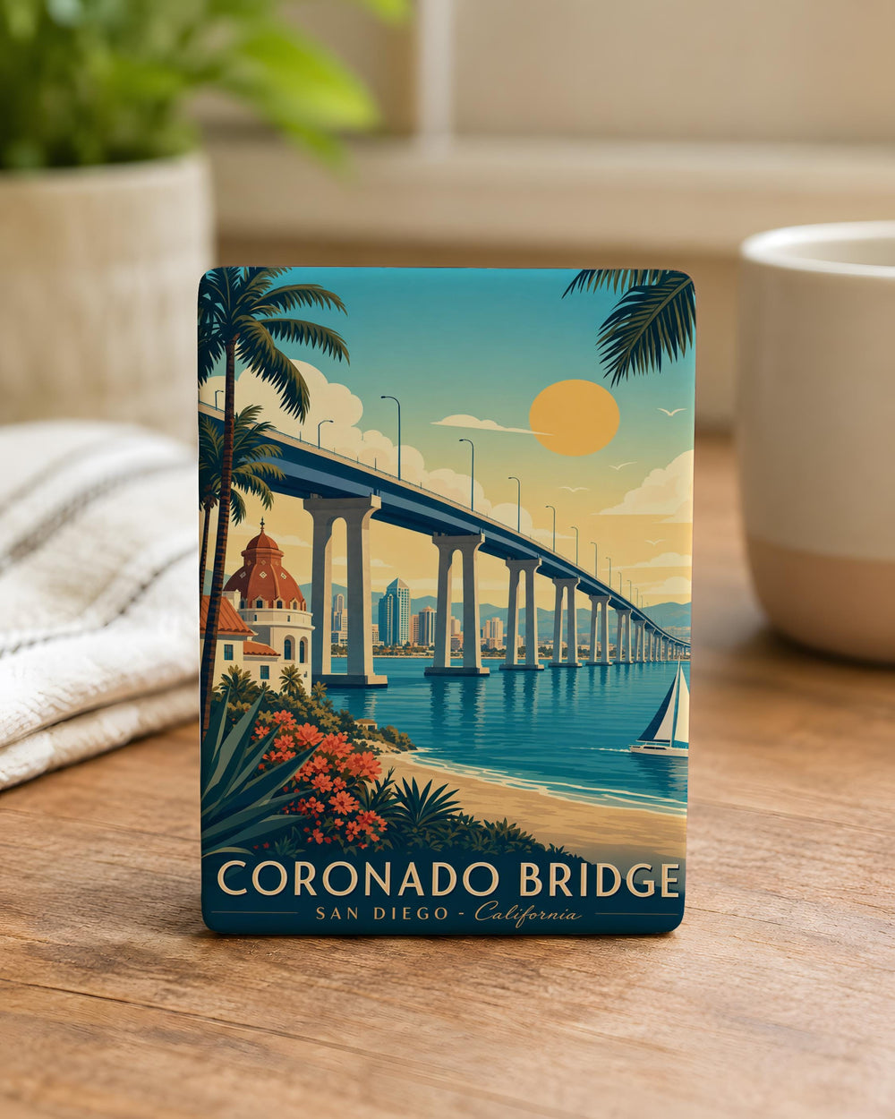 Coronado Bridge Fridge Magnet, San Diego California Landmark Souvenir, Coastal Travel Gift, Bay Bridge Keepsake